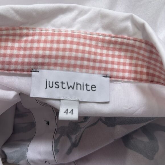 JUST WHITE BLOUSE. WHITE/BLUSH/GREY. - Picture 12 of 12